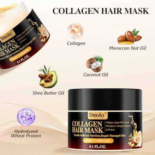 Dmsky 2 Pack Hair Mask for Damaged Hair - 16.2 Fl OZ Collagen Hair Mask & Keratin Hair Treatment-Hydrating,Repairing,Nourishes Deep Conditioning Hair Masks for All Hair Types