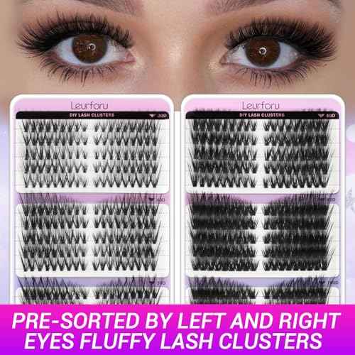 Lash Clusters Kit DIY Eyelash Clusters 530pcs 3D Full Individual Lashes Clusters Kit 30D-100D Pre Map Volume Lash Clusters Volume Self Adhesive Eyelashes Kit With Bond & Seal Tweezers