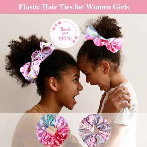 2+2 Satin Bonnets with Scrunchies for Kids, Cute Hair Bonnets for Girls Sleeping Curly Hair, G