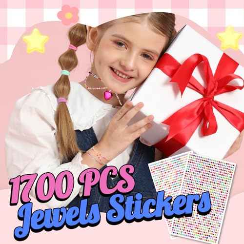 YGDZ 2000Pcs Gems Stickers, Self Adhesive Rhinestones Jewels Stickers for Crafting, Face Gems for Kids, Acrylic Bedazzled Diamond, Stick on Jewels for Crafts, Cheer Pins, Makeup