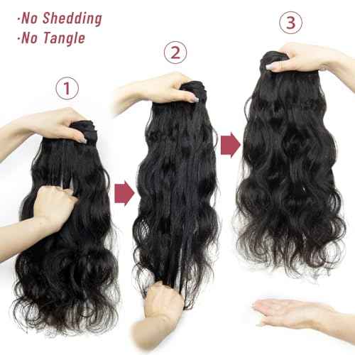 KRN Body Wave Bundles with Closure Human Hair, Real 5x5 HD Lace Closure with Bundles (12 14 16+10 Inch) 12A Unprocessed Brazilian Virgin Human Hair Bundles with Closure Natural Color Thick Full End