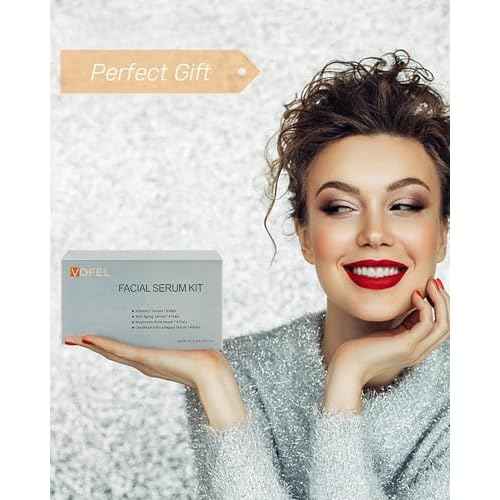 Anti Aging Serum with Hyaluronic Acid Vitamin C Serum for Face Centella Serum Moisturizer 0.35 oz 4 Kits 16 Vials Facial Serum Ampoules (4 kits gift box)