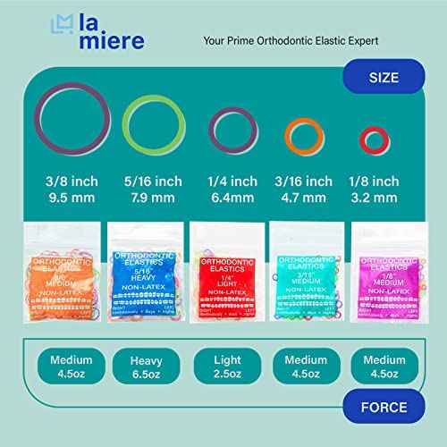 Neon Latex 100 counts Intraoral Elastic Bands Orthodontic Elastics Dental Rubber Bands Made in US Medium 1/4'', Neon Latex