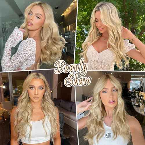 Tinashe Wire Hair Extensions Real Human Hair Straight Hair Extensions 16inch 80g Light Blonde Highlighted Golden Blonde Invisible Wire Fish Line Straight Human Hair Extension