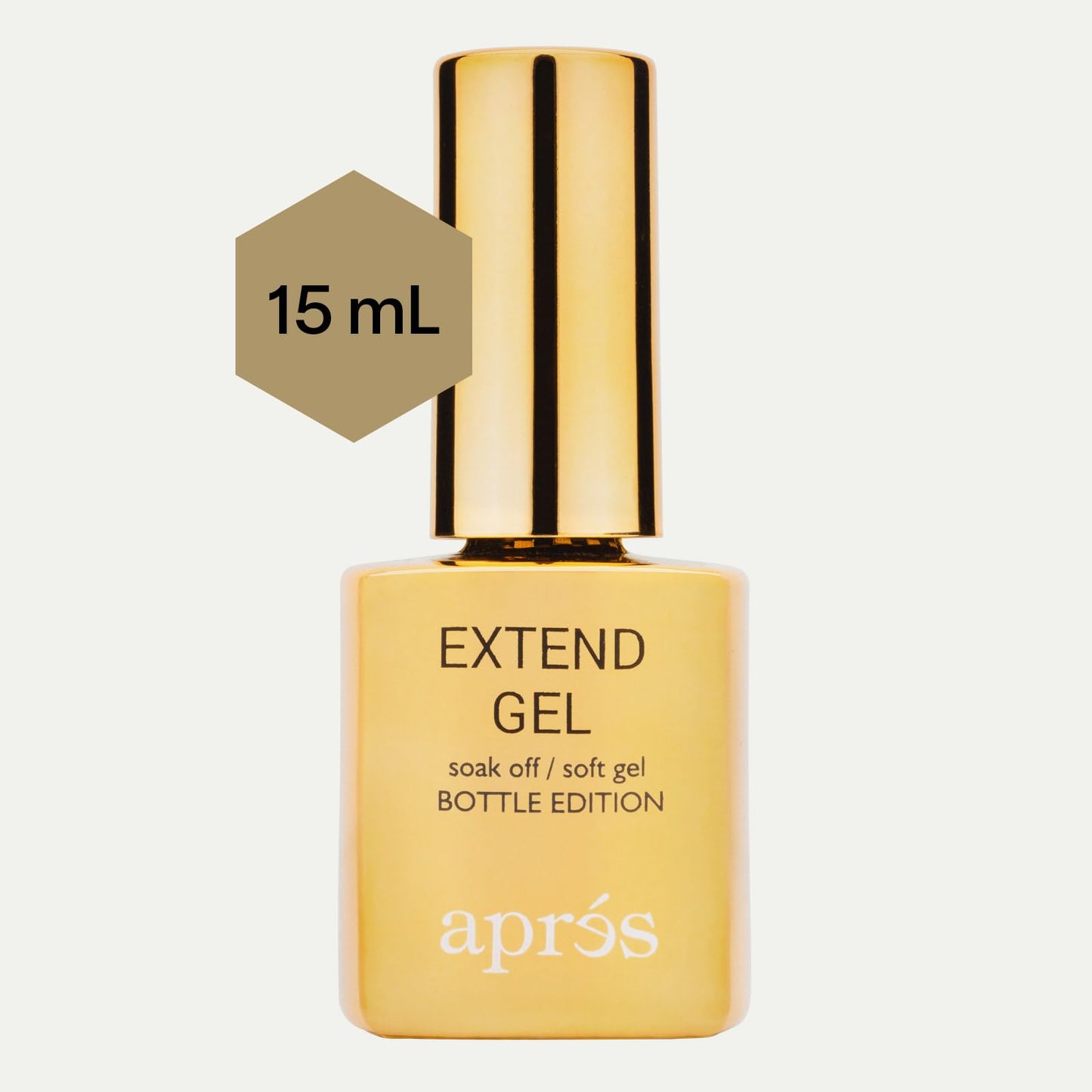 Apres Nail Extend Gel Gold Bottle | 15mL | Premium Quality | Soft Gel, Gel-X Tips Adhesive, Easy Application, Easy Removal, Soak Off, Applicator Included