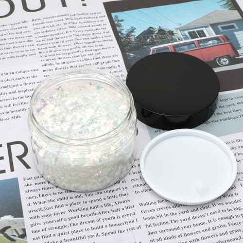 16 Pack 4oz Plastic Containers with Lids, Jars with Lids, Great for storing,lip balms, creams, ointments, cosmetics, samples