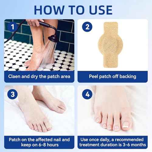 Nail Patches Toenail Treatment Extra Strength, 8-Hour Overnight Nail Fast Acting Repair Effortless Hydrogel Nail Care and Repair for Damaged Nails Overnight Renewal 21 Patches