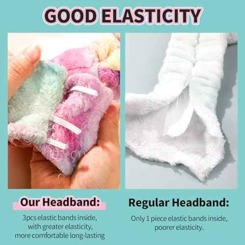 LEOBRO Spa Headband, Makeup and Skincare Headbands for Women, Headband for Washing Face, Face Wash Skin Care Make Up Headbands, with Hair Scrunchies, Christmas Gifts for Teens, Girls, Women