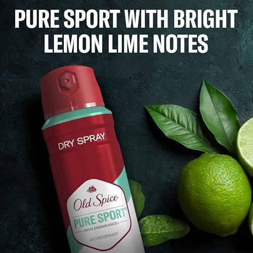 Old Spice Dry Spray Antiperspirant Deodorant for Men, High Endurance, 24/7 Sweat Defense & Odor Protection, 24/7 Freshness & Lasting Scent, Pure Sport Scent, 4.3 oz (Pack of 3)
