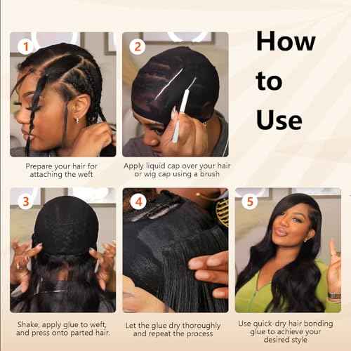 Hair Glue for Quick Weave 4oz - Professional Hair Bonding Glue for Wigs & Hair Extensions | Strong Hold, Waterproof & Non-Damaging Formula | Easy Application with Precision Nozzle 118ml Black