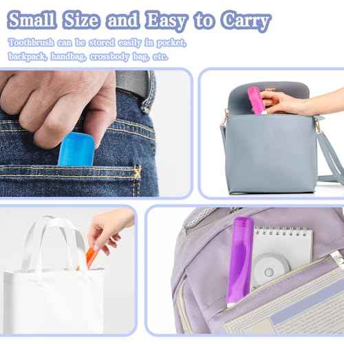 Travel Toothbrush, 3PCS Travel Toothbrush Set, Mini Toothbrush Soft Portable Toothbrushes Travels with Tooth Brush Cover Small Folding Toothbrushes Individually Wrapped for Camping Home
