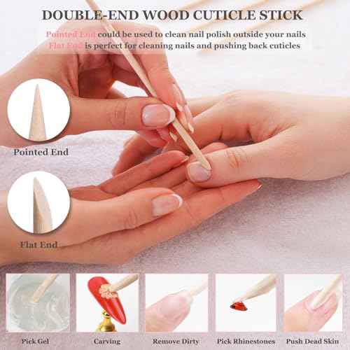 20PCS Press On Nail Tool Kit: Nail Prep Kit with Glue, Remover, Mini File, Buffer, Prep Pad, Adhesive Tabs, Wood Stick, Instruction Card