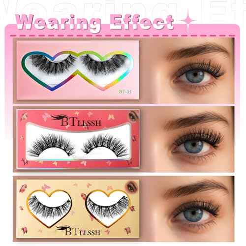 False Eyelashes 15-18mm 3 Styles 27 Pair PACK Mix Cross Fluffy Natural Look Luxury Volume Faux Mink Lashes Reusable Strip Lashes, Mulitpack