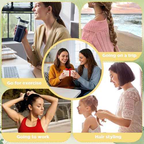 Hair Ties, 100 PCS Hair Ties No Damage for Soft Seamless Cotton & Elastics Ponytail Holders, Hair Bands for Thick Hair, Hair Accessories for Girls & Women