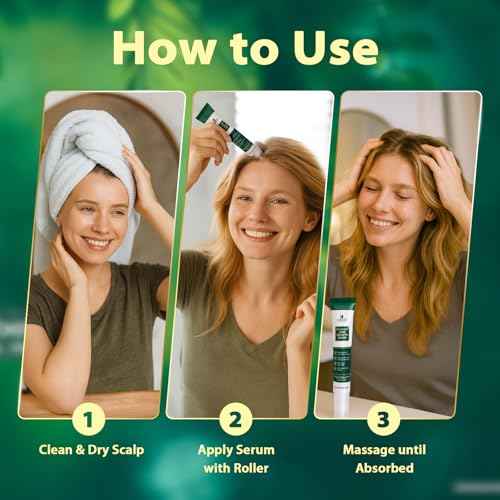 Hair Growth Serum Roll-On: Advanced Scalp Stimulator with 16 Botanical Extracts Veganic Natural Hair Growth Oil for Thicker Fuller Hair (2 Pack (2 * 20ml, Mint)
