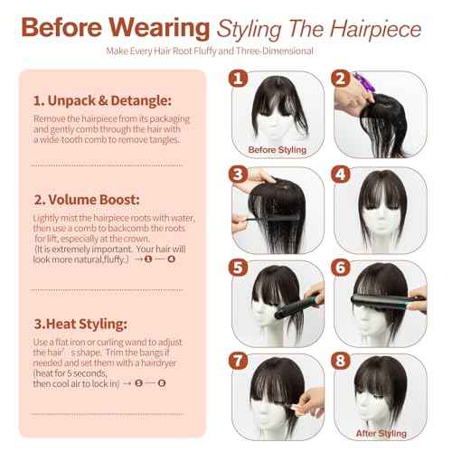Short Hair Toppers for Women, Real Human Hair Toppers with Bangs, Clip in Human Topper for Thin hair, Thinning Crown Wiglets Hair Pieces Small Top Base 1.9"¡¿3.5" 8 Inch,0.7oz,1B Natural Black
