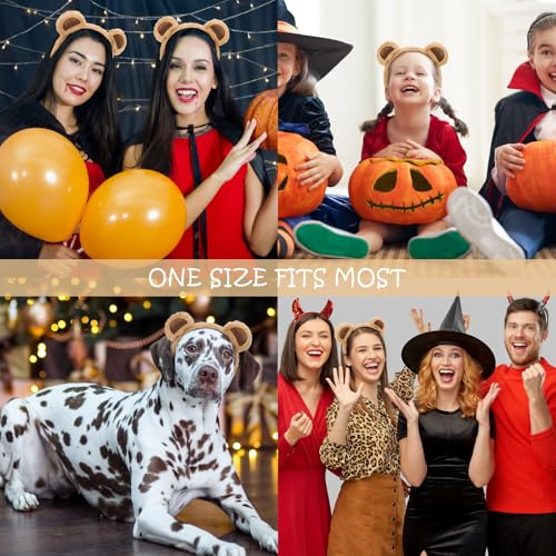 Bear Ears Headband for Women and Girls, Furry Animal Ears Headbands Hair Accessories for Adult Halloween Cosplay Costume£¨Brown