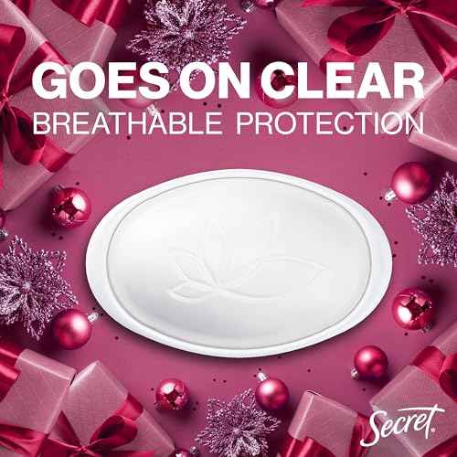 Secret Fresh Antiperspirant Deodorant for Women, 72hr Breathable Odor Protection with Pro-Hyaluronic Acid, Holiday Invisible Solid, Champagne Blush with Berries, Sugared Rim & Rose Petals Scent, 2.6oz