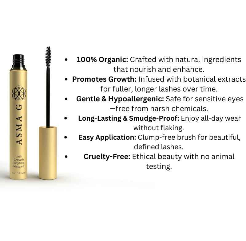 ASMA G Organic Mascara - Volume, Length, and Lash Growth Formula