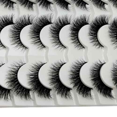 Cat Eye Lashes Natural Look Short Fluffy Fox Eye Lashes Strip Soft C Curl Natural Faux Mink Eyelashes Wispy Cateye Lash Strips Wispy Fake Eyelashes Bulk 14 Pairs