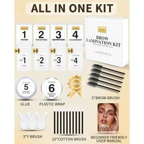 Brow Lamination Kit, 5 PACK Eyebrow Lamination Kit At Home DIY, Vivandra Instant Brow Lift Kit For Fuller Thicker Beautiful Eyebrows, Easy to Use and Suitable for Professionals & Beginners