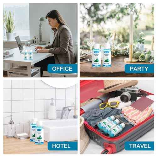 50 pcs Travel Size Mouthwash Bulk Mini Mouthwash, Fresh Mint Portable Mouthwash Individual 1.2oz/35ml Mouthwash Bottles for Travel Toiletry Kits