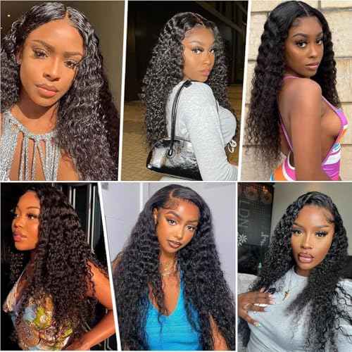Water Wave Human Hair Bundles 20 20 20 Inch, Curly Bundles Human Hair Wet and Wavy, Soft Brazilian Weave Extensions for Black Women, 285g-300g