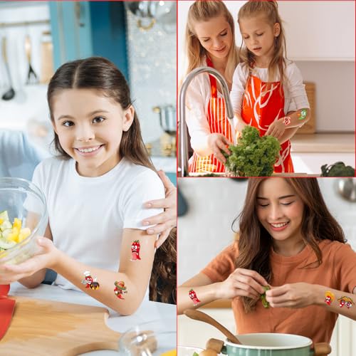 Chili Cook off Temporary Tattoos - Lovarywow 200+ Chili Cook off Decorations for Party Cute Pepper Temporary Tattoos Stickers Gifts Chili Cookoff Prizes Rewards Red Pepper Party Supplies Favors Decor