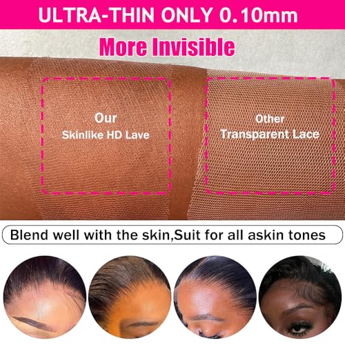 2x6 HD Lace Closure Body Wave Human Hair HD Transparent 18Inch 100% Brazilian Virgin Middle Part Pre Plucked With Baby Hair Natural Color 0.10Mm Ultra-Thin 2X6 HD Lace