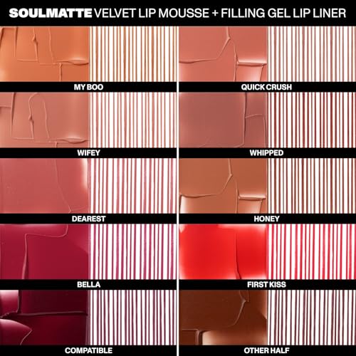 MORPHE Soulmatte Gel Lip Liner - Creamy Lip Pencil with a Matte Formula - Precision Contour Pencil with Sweet Almond & Tea Seed Oil for Long-Lasting Definition - Whipped (0.007 oz)