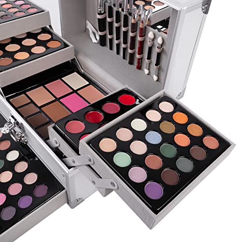 PhantomSky 132 Colors All-in-one Makeup Palette Cosmetic Contouring Kit Gift Box Combination with Eyeshadow, Cream Concealer, Eyebrow Powder, Lip Gloss, Blush and Face Pressed Powder