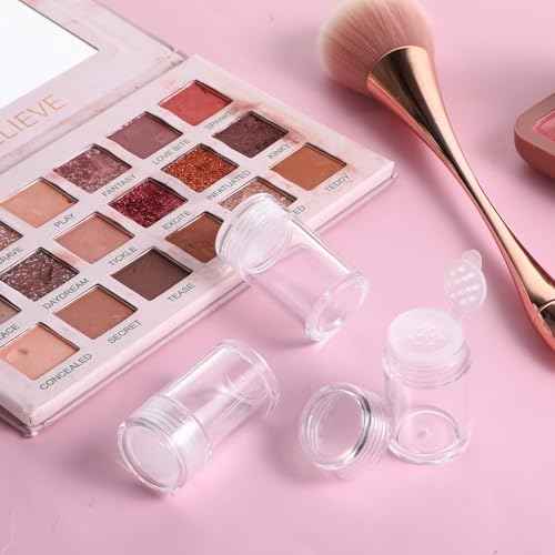 6 Pcs Clear Plastic Loose Powder Bottle Glitter Powder Bottle Baby Powder Container with 12 Holes Sifter and Lids Loose Powder Containers 10 ml Travel Powder Container