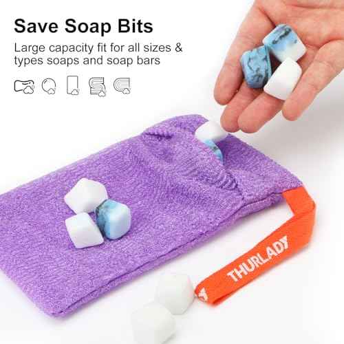 African Net Sponge, 2 Pack African Bath Sponge Scrub Net, Gentle Exfoliation for Daily Shower Use, Pink and Purple