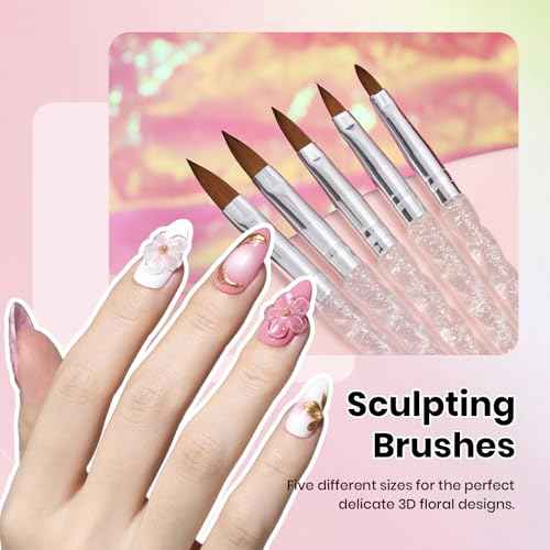Beetles Nail Art Brushes 25pcs - Confetti Nail Art Pens Daul Ended Dotting Tools Striping Liner Brushes for Nails 3D Flower Sculpting Tools with Palette Brush Holder DIY Home Salon Manicure Design Set