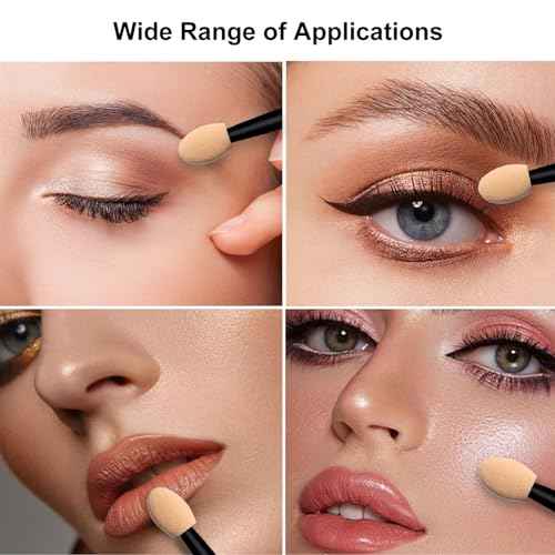 Dual Sides Disposable Eyeshadow Applicators,120Pcs Sticks With Sponge Tip, 6.2cm/2.4 Inch Brush for Eye Makeup - Women and Girls