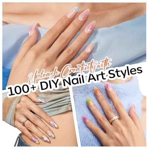 Modelones 150pcs Nail Sponges for Ombre, Nail Art Sponge with Grabbing Pen Reusable Soft Sponges for Gradient Ombre Blush Chrome Design Effects Professional Nail Stuff Supplies DIY