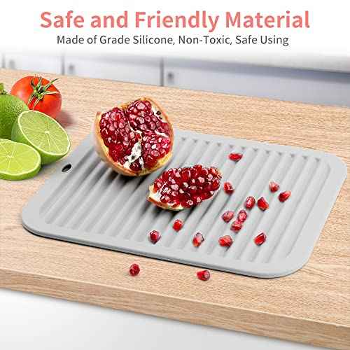 Large Silicone Heat Resistant Mat for Hair Tools, Heat Mat for Curling Iron, Vanity Pad Accessories/Organizer, Portable Hair Styling Hot Tools Mat for Home Travel Salon, with Sticky Tape (Cream)