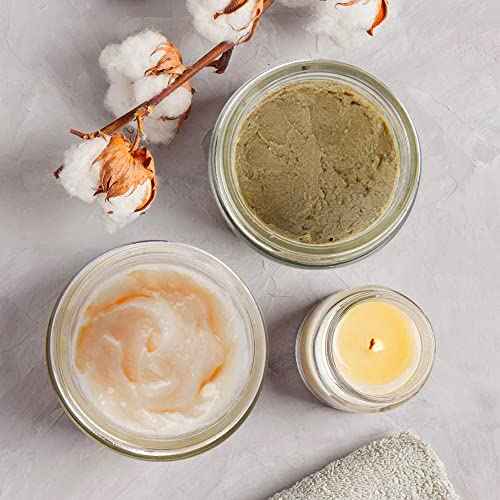 2 Pack Small Glass Jar with Lid, Tecohouse 4 oz Glass Jars with Stickers, Glass Lotion Jars with Lids & Inner Liners, Toiletries Container for Slime, Makeup, Cream, Lotion, Cosmetic