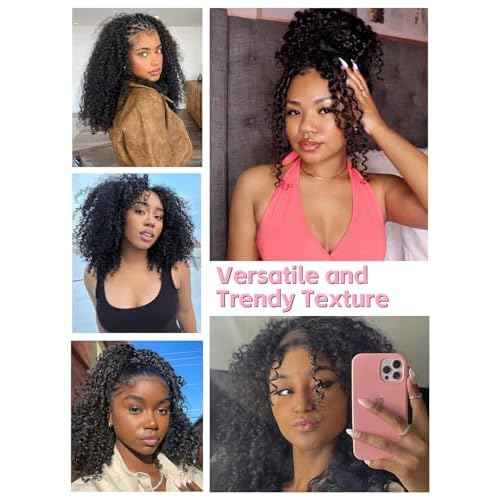 20 Inch Glueless Wigs Human Hair Pre Plucked Pre Cut 7x5 Kinky Curly HD Lace Front Wigs Human Hair for Women 180% Density Wear and Go Closure Wig Beginner Friendly Natural Black