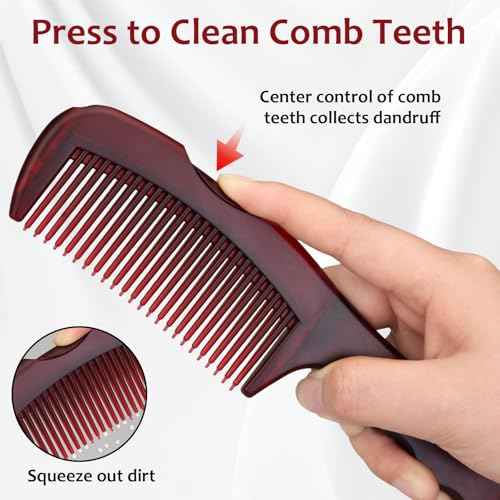 Dandruff Comb, 2 Pcs Scalp Sweep Detoxing Hair brush Set for Dandruff Removal, Scalp Build Up Remover and Stainless Steel Fine Tooth Comb for Scalp Massage Combs