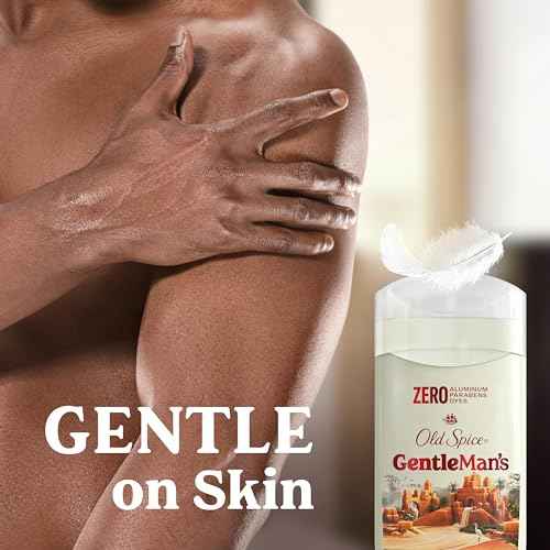 Old Spice GentleMan's Aluminum Free Dry Feel Deodorant for Men, 24/7 Lasting Freshness, Gentle on Skin with Skin Conditioners, Brown Sugar + Cocoa Butter Scent, 3.0 oz