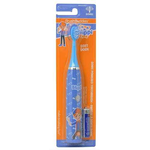 Brush Buddies Blippi Electric Toothbrush for Kids, Battery Powered Sonic Toothbrush, Soft Bristles, Children¡¯s Toothbrush for Boys & Girls, Toddler Oral Care, Blippi Character Design