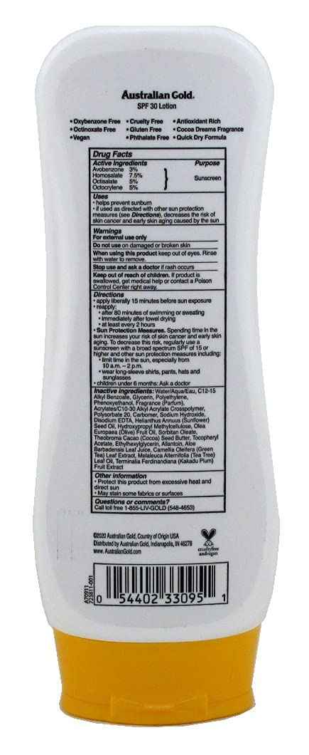 Australian Gold SPF#30 Lotion Ultimate Hydration 8 Ounce (Pack of 3)