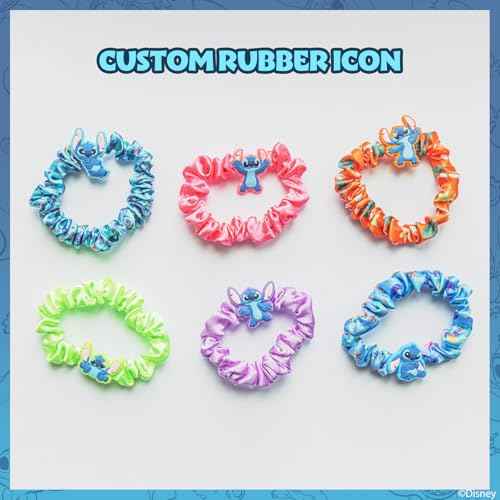 Stitch 6 Piece Hair Scrunchie Set, Hair Accessories for Girls, School Rewards Party Favors, Stocking Stuffer, Birthday Gift, Spa Days, Makeovers, Ages 3 and up, by Townley Girl