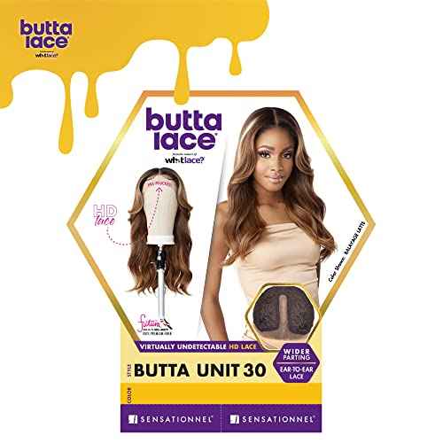 Sensationnel Butta Lace Wigs - Unit 30 Extra Wide 5 Inch Deep Parting Synthetic Preplucked Hairline Glueless Lacefront (FLAMBOYAGEMOCHA)