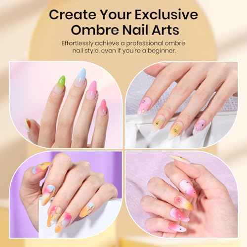 Beetles 150Pcs Soft Nail Sponges for Ombre, White Nail Sponge with Grabbing Pen, Blooming Nails Art Brushes, Gradient Manicure DIY Tools, Professional Accessories Supplies for Home and Salon Use