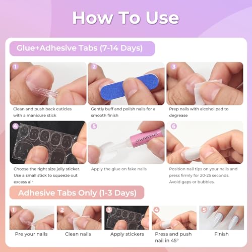 Press on Nails Short Square, Nude Pink French Tip Nail Press ons with Shimmer, Salon-quality 30Pcs Stick on Nails Kit, Reusable False Nails for Women (L2270)