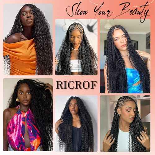 Human Braiding Hair for Boho Braids 12A Deep Water Wave Bulk Human Hair for Braiding No Weft Wet and Wavy Curly Human Hair Extensions (1B-Natural Black-Deep, 110g-26 Inch)