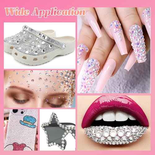 22000 Pcs White Flatback Pearls and Rhinestones for Crafting, Resin Rhinestones Gems Pearls for Bedazzling, Mixed Size 3-6mm Half Pearl Gems for Nails Face Eyes Makeup Bottles Shoes DIY Crafts