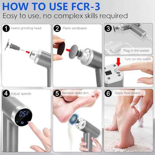 Upgraded Electric Callus Remover for Feet 4500rpm, Professional Electric Foot Callus Remover Foot Sander Pedicure File with 2 Interchangeable Heads and Replaceable Sandpaper Discs